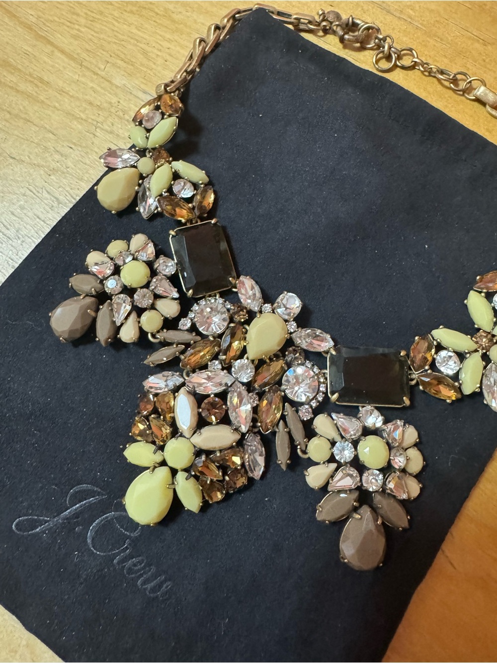 PRE-LOVED J.Crew Jeweled Flower Lattice Statement Necklace